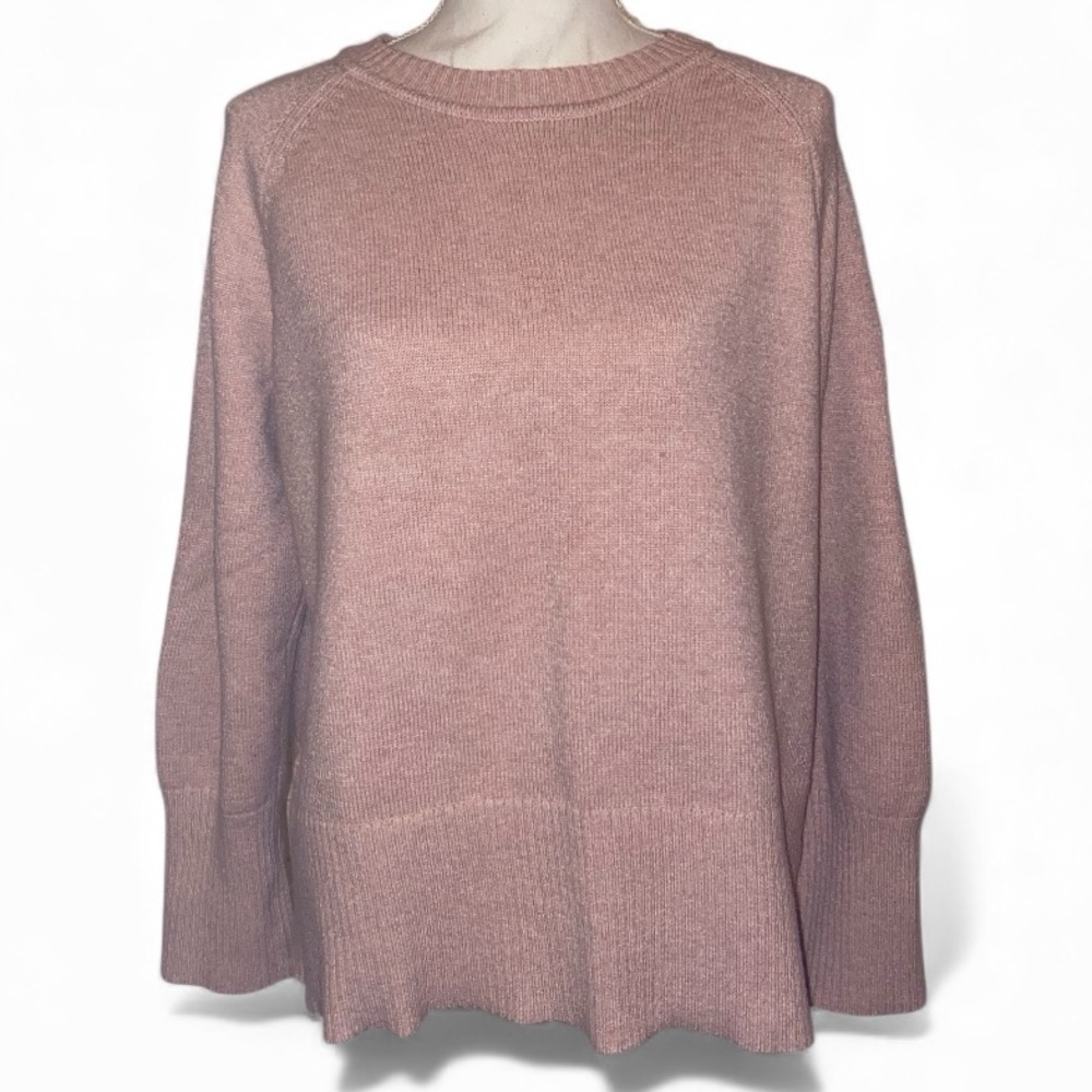 MAGASCHONI Crewneck Long Sleeve Sweater in Dusty Rose Pink in Size LARGE